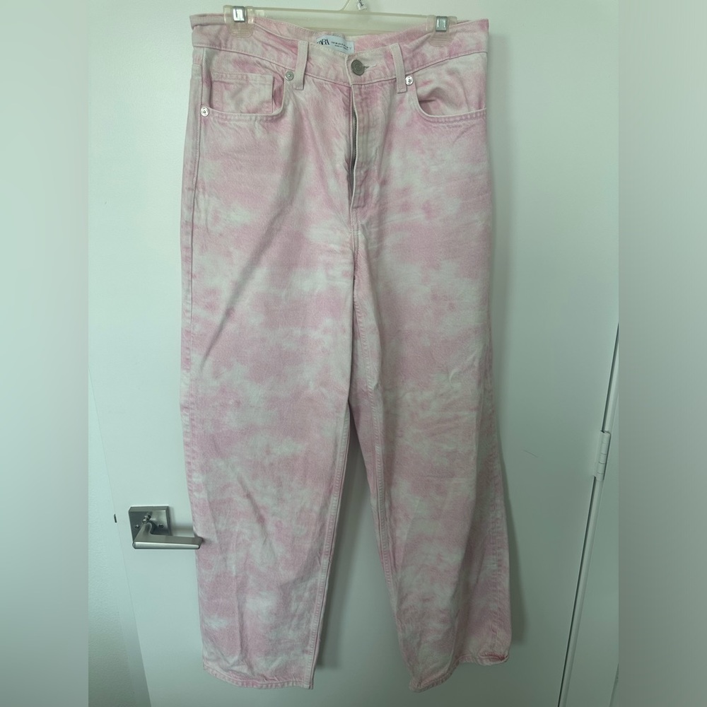 Zara pink tie dye jeans